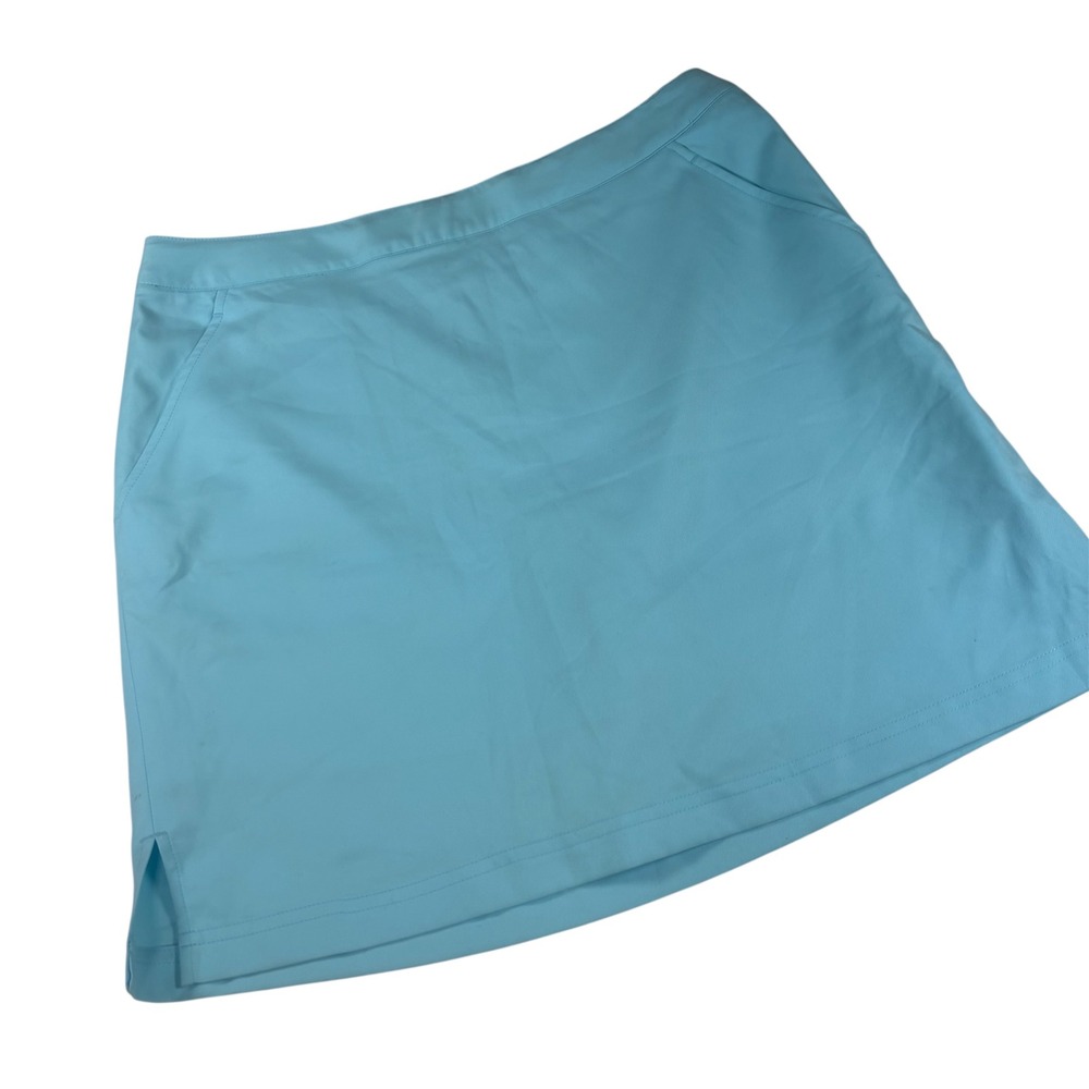 Greg Norman Golf Skort Perfect Fit Adjustable Waist Pockets Aqua Blue Size 10